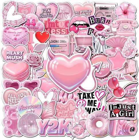 50 Pcs Valentines Day Stickers Cute Valentine Sticker Waterproof Romantic Love Vinyl Decal Laptop Scrapbooking Cards Boxes Water Bottle Party Favors Valentines Gifts for Women Adults in Saudi Arabia