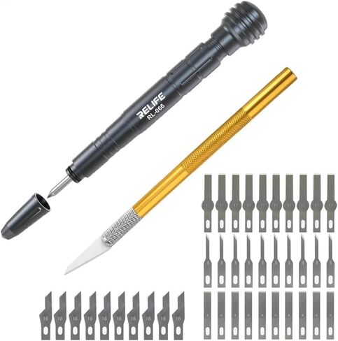 Phone Blasting Pen for Back Cover Glass Battery Cover Demolition Rear Camera Disassembly Breaking Pen With Handle and Knife Blade # 3, 4, 16, 17 for iPhone X-17 Pro Max Rear Housing Cover Removal Tool in Saudi Arabia