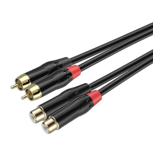 2 RCA Extension Cable, RCA Cable, Gold Plated Heavy Duty 2 RCA Male to Female Stereo Audio Extension Cable (6Feet) in Saudi Arabia