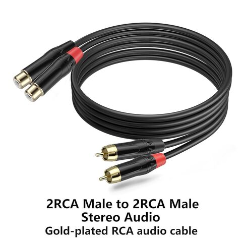 2 RCA Extension Cable, RCA Cable, Gold Plated Heavy Duty 2 RCA Male to Female Stereo Audio Extension Cable (6Feet) in Saudi Arabia