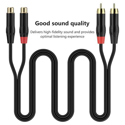 2 RCA Extension Cable, RCA Cable, Gold Plated Heavy Duty 2 RCA Male to Female Stereo Audio Extension Cable (6Feet) in Saudi Arabia