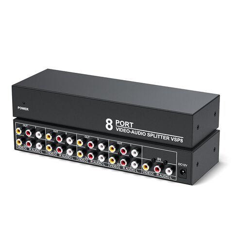 3 RCA Splitter Box 1 in 8 Out, 8 Way Composite RCA AV Distribution Duplicator 1x8, 1 Female to 8 Female, w/Power, Plug&Play, Strong, for Wii PS2 Xbox STB DVD C-VBS in Saudi Arabia