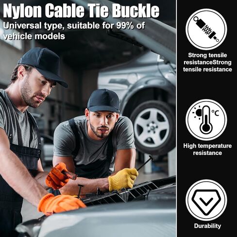 100 Pcs Nylon Universal Cable Tie Buckle with Wire Cutter,Multipurpose Self Locking Zip Tie Clips Automotive,Snap Fit Nylon Fastening Clip for Car Repairs Auto Bumper Fender Liner Fasteners in Saudi Arabia