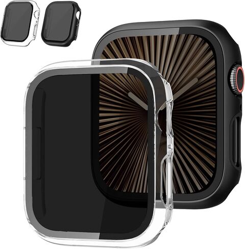 Privacy Case for Apple Watch Screen Protector 44mm 40mm 46mm 42mm 41mm 45mm 42mm 38mm Series 10 9 8 7 6 5 4 3 SE/2nd Generation,PC Hard Face Cover Tempered Glass+Bumper for iWatch Cover in Saudi Arabia