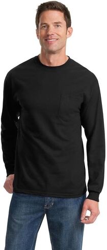 Port & Company Tall Long Sleeve Essential Pocket Tee. PC61LSPT in Saudi Arabia