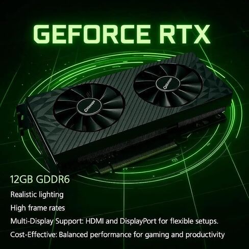 AIGAMEPC Gaming Desktop Computer, Core i7-10th, RTX 3060 12G, 16G DDR4, 1T M.2 SSD, BX3 550W 80PLUS Bronze PSU, WiFi 5, RGB Fan x5, Windows 11 Home, prebuilt Gaming PC, Black in Saudi Arabia