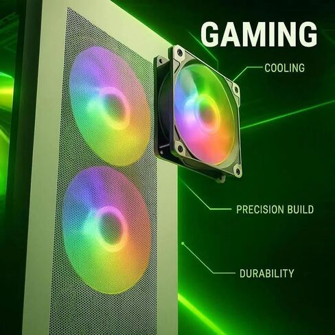 AIGAMEPC Gaming Desktop Computer, Core i7-10th, RTX 3060 12G, 16G DDR4, 1T M.2 SSD, BX3 550W 80PLUS Bronze PSU, WiFi 5, RGB Fan x5, Windows 11 Home, prebuilt Gaming PC, Black in Saudi Arabia