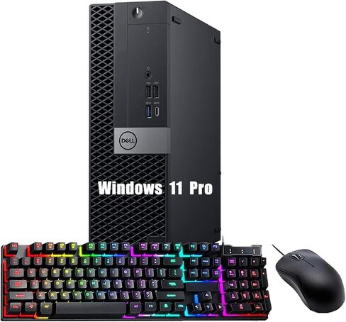 Dell Optiplex 7070 SFF Desktop PC, Core i5-9500, 16GB DDR4, 512GB SSD, USB WiFi, USB BT, Keyboard & Mouse, Windows 11 Pro (Renewed) in Kuwait