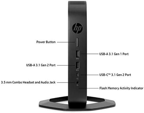 HP t740 Thin Client - AMD Ryzen V1756B رباعي النواة (4 النواة) 3.25 جيجا هرتز - متوافق مع TAA - ذاكرة وصول عشوائي DDR4L SDRAM سعة 8 جيجابايت - فلاش 64 جيجابايت - رسومات AMD Radeon Vega 8 - جيجابت إيثرنت - Windows 10 IoT Enterprise (En) in Kuwait