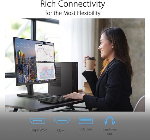 ASUS 27" 1440P Business Monitor (BE27AQG) - QHD (2560x1440), IPS, 120Hz, Ergonomic Design, Speakers, Height Adjustable, Power Sync, Eye Care, VESA Wall Mountable, 3 yr Warranty TAA Compliant in Saudi Arabia