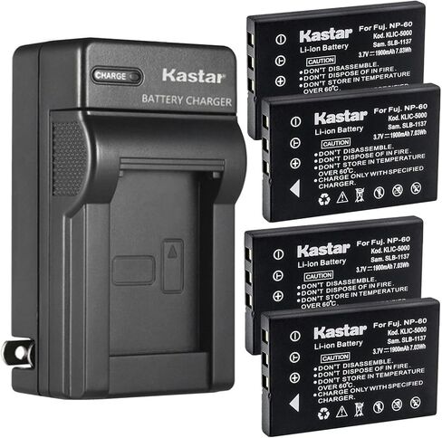 استبدال شاحن البطارية الجداري Kastar AC لـ DV5311، DV5311HD، FinePix 50i، FinePix 601، FinePix F401، FinePix F401 Zoom، FinePix F410، FinePix F410 Zoom، FinePix F601، FinePix F601 Zoom in Kuwait