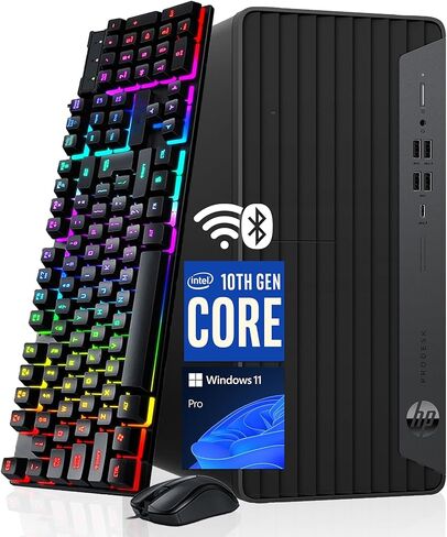 HP ProDesk 600 G6 Tower PC Desktop Computer, Six-Core i5-10500 Up to 4.50 GHz, 16GB DDR4, 256GB SSD, Keyboard & Mouse, WiFi, BT, 4K Support, Windows 11 Pro (Renewed) in Kuwait