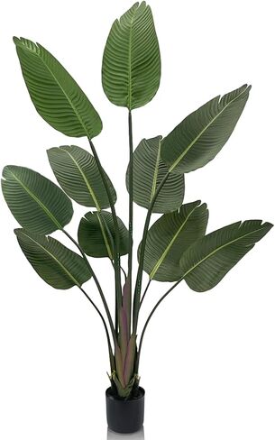 Large Artificial Plant, 6ft Tall Faux Tree with 13 Leaves, Tropical Bird of Paradise Tree Indoor for Home Decor, Bedroom, Living Room, Office, Porch, Patio, Garden Outdoor Housewarming Gift in Saudi Arabia