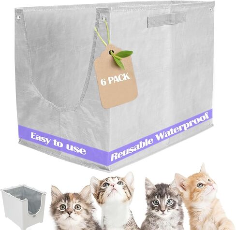 4 Pack Liners F Compatible with Modkat Flip Litter Box Reusable Waterproof Liner Type F With Carrying Handles in Kuwait