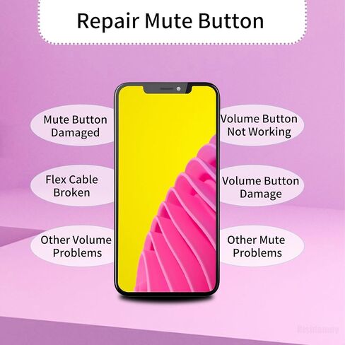 Power Volume Button Replacement for iPhone 14 On/Off Control Key Repair Mute Connector Silent Switch Flex Cable Sound Keyboard Ribbon Pre-Installed Metal Bracket Holder in Saudi Arabia