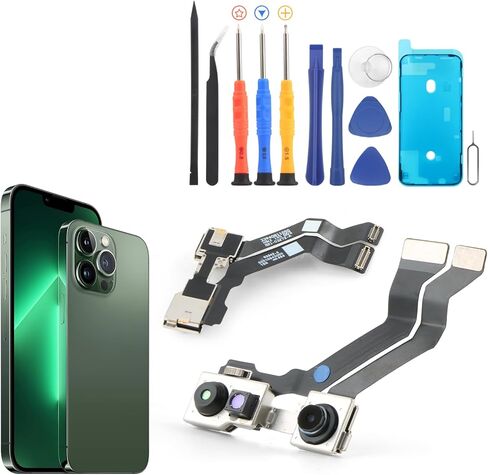 YWLRONG لهاتف iPhone 13 Pro Max استبدال الكاميرا الأمامية لهاتف iPhone 13 Pro Max A2641 A2643 A2644 A2645 A2484 الكاميرا الأمامية مع كابلات مرنة إصلاح 12 ميجابكسل مع أدوات in Saudi Arabia