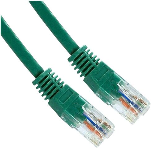 2 Pack Lot - 15ft CAT5e Ethernet Network LAN Router Patch Cable Cord Wire Green Versatile Universal Cord Durable Reliable Replacement Part Home Appliance Upgrade Maintenance Component in Saudi Arabia