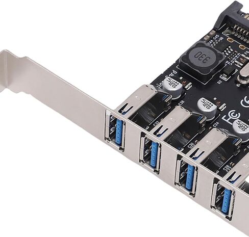 GOWENIC PCI E USB3.0 Expansion Card, 5Gbps Ultra Speed 4 Ports, with 1 USB 3.0 PCI E Expansion Card, 1 Driver CD, and 2 Mounting Screws, for Wins 11 10 8 X 7 in Kuwait