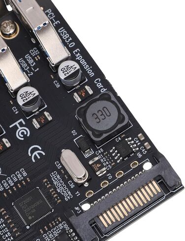 GOWENIC PCI E USB3.0 Expansion Card, 5Gbps Ultra Speed 4 Ports, with 1 USB 3.0 PCI E Expansion Card, 1 Driver CD, and 2 Mounting Screws, for Wins 11 10 8 X 7 in Kuwait