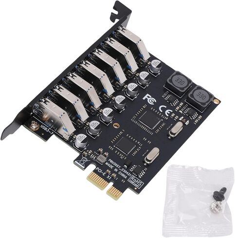 بطاقة توسيع GOWENIC 7 منافذ PCIE USB 3.0، نقل عالي السرعة 5 جيجابت في الثانية، مصدر طاقة ثابت، من أجل Wins 11 10 8 7 in Kuwait