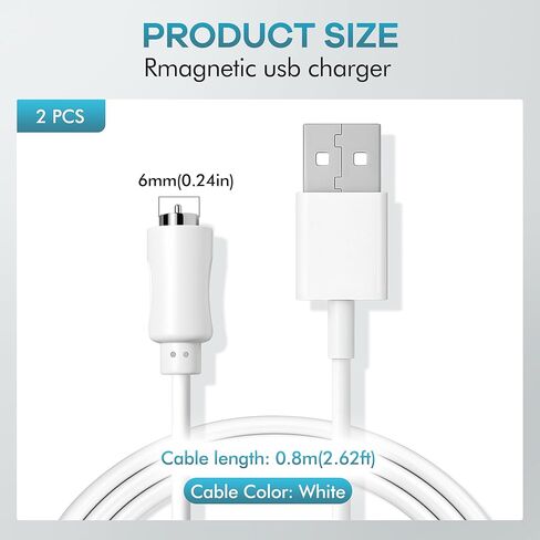 2 قطعة شاحن وردي كابلات شحن مغناطيسية كابلات USB 2.7ft سلك شاحن تيار مستمر مغناطيسي للشحن السريع استبدال محول شحن USB C -1Pin in Kuwait