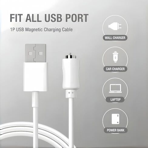 2 قطعة شاحن وردي كابلات شحن مغناطيسية كابلات USB 2.7ft سلك شاحن تيار مستمر مغناطيسي للشحن السريع استبدال محول شحن USB C -1Pin in Kuwait