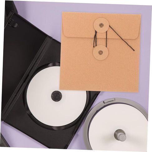 10 قطع من DOITOOL من ورق الكرافت وأكمام CD وأكياس تغليف DVD لتخزين الأظرف الورقية وأقراص DVD تصميم مقاوم للتمزق لتنظيم الموسيقى والأفلام in Kuwait