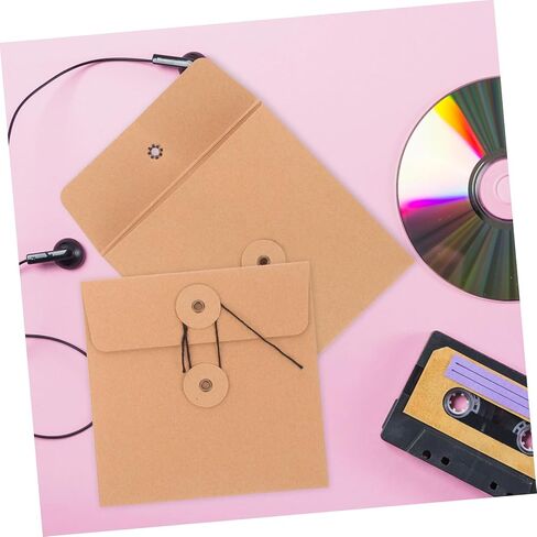 10 قطع من DOITOOL من ورق الكرافت وأكمام CD وأكياس تغليف DVD لتخزين الأظرف الورقية وأقراص DVD تصميم مقاوم للتمزق لتنظيم الموسيقى والأفلام in Kuwait