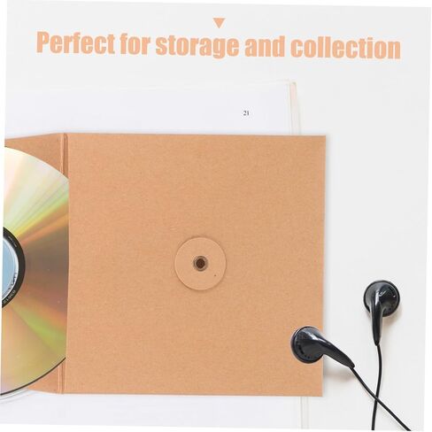 DOITOOL 10Pcs Kraft Paper CD Dvd Sleeves Envelopes for Disc Storage Paper Cases for Organizing and Dvds and Music Lovers in Saudi Arabia