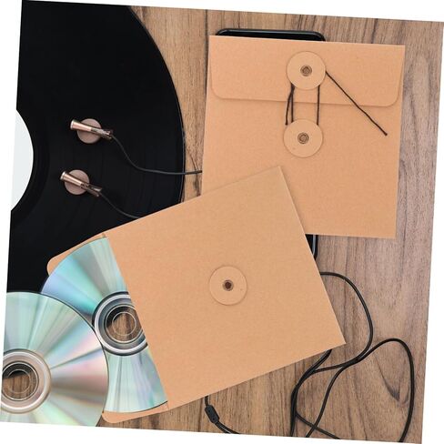DOITOOL 10Pcs Kraft Paper CD Dvd Sleeves Envelopes for Disc Storage Paper Cases for Organizing and Dvds and Music Lovers in Saudi Arabia