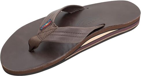 Rainbow Sandals Men's Leather Double Layer with Arch Wide Strap in Saudi Arabia