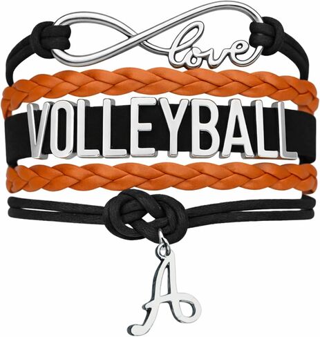 Personalized Volleyball Infinity Charm Bracelet with Letter Charm, Volleyball Jewelry - Gift For Volleyball Players & Teams in Saudi Arabia