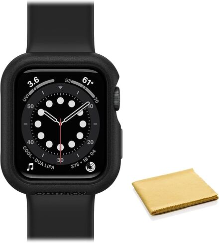 حافظة OtterBox طوال اليوم لساعة Apple Series 4/5/6/SE مع قطعة قماش للتنظيف - الرصيف (أسود/رمادي) in Kuwait