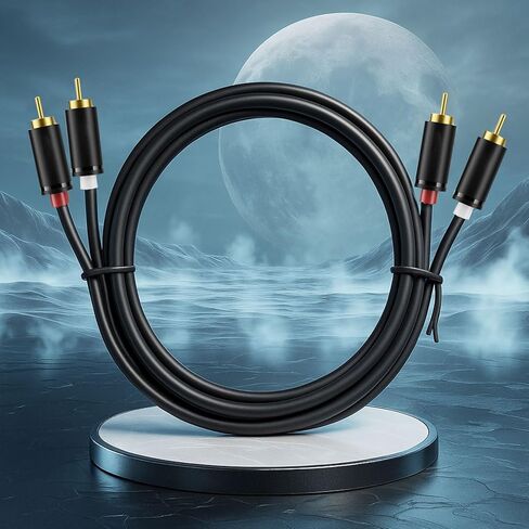 2RCA to 2RCA Cable - 5 Feet Length, Hi-Fi Stereo, Nylon Braided for Home Theater, HDTV in Saudi Arabia