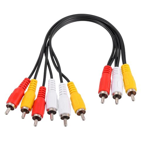 كابل مقسم الصوت والفيديو من MECCANIXITY AV، 3 مقبس ذكر RCA إلى 6 مقبس ذكر RCA بطول 5 أقدام محول مقسم فيديو مركب كابلات الإخراج in Kuwait