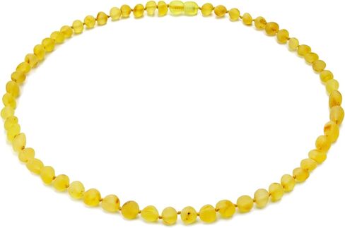 عقد العنبر البلطيق من Amber Guru للنساء والرجال (أصيل، معتمد) - 17.7 بوصة، الحلوى (الخام/غير المصقول) - مجوهرات العنبر للجنسين للبالغين - قلادة من الخرز العنبر in Kuwait