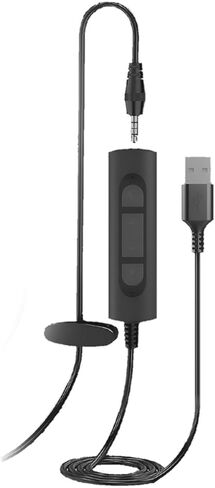 سماعة رأس سلكية ستيريو UC35 - مقبس USB ومقبس 3.5 مم، ميكروفون مزدوج لإلغاء الضوضاء، مكبرات صوت عالية الدقة 40 مم، عناصر تحكم مضمنة، خفيفة الوزن للمكتب والمنزل in Kuwait