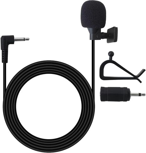 USonline911 [2026 New] Universal Car Radio Microphone 3.5/2.5mm for Vehicle Head Unit Enabled Audio GPS Navigation DVD, with 9.84 feet Cable, Black Microphone for Car Radio Head Units w/Mono mic Jack in Saudi Arabia