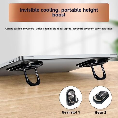 1PC Invisible Metal Laptop Stand, Adjustable Foldable Cooling Holder for Notebook (Silver Gray) in Saudi Arabia