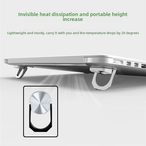 1PC Invisible Metal Laptop Stand, Adjustable Foldable Cooling Holder for Notebook (Silver Gray) in Saudi Arabia
