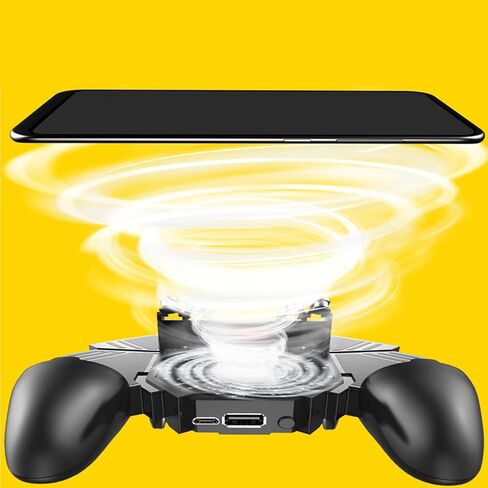 ciciglow Mobile Game Controller, Professional Gamepad Game Console Sensitive Control 6 Finger Gamepad with Cooling Fan in Saudi Arabia
