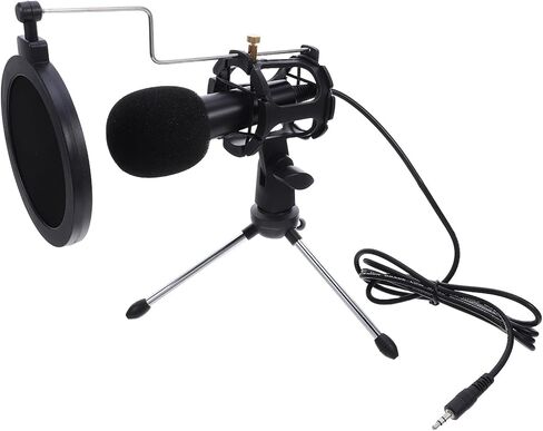 5mm Condenser Gaming Microphone for PC Laptop, Live Streaming Podcast Mic Set with High-Sensitivity Capsule, Desktop Recording Microphone for Video Sharing and Online Gaming in Saudi Arabia