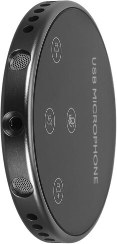 Sewroro 360 درجة ميكروفون مؤتمر USB متعدد الاتجاهات لسطح المكتب المحمول، البث المباشر متعدد الاستخدامات وميكروفون مكالمات الفيديو، ميكروفون تسجيل سطح الطاولة باللون الأسود in Kuwait