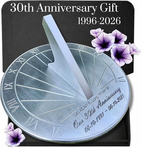 30th Wedding Anniversary Gifts Sundial - Custom Engraved And Calibrated 30th Anniversary Gifts For Husband and Wife - 30 Years Wedding Anniversary Gifts - 30 years anniversary gifts (12 inch) in Saudi Arabia