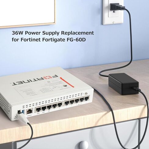 TAIFU 12V AC محول شاحن استبدال لFortinet Fortigate FG-60D FG60D FG60E FG-60E FG-60C FG60C FG-40C FG30E FG-50E 90D 30E Fortiwifi FSP036-RBBN2 FSP036-RAB AD036RAB-FTN3 سلك إمداد الطاقة in Saudi Arabia