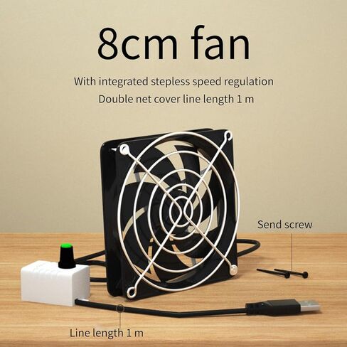 مروحة USB مدمجة مزودة بمصدر طاقة 5 فولت مثالية لتبديد الحرارة في أجهزة الكمبيوتر وملاجئ الحيوانات الأليفة ومروحة تبريد كبيرة تعمل بالطاقة USB in Kuwait