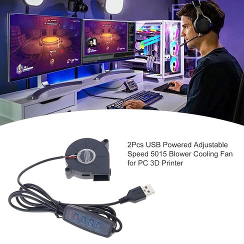 مروحة توجيه للكمبيوتر الشخصي تعمل بالطاقة USB 5 فولت 5015 مروحة تبريد عالية التدفق وسرعة قابلة للتعديل 3500 دورة في الدقيقة للكمبيوتر الشخصي والطابعات ثلاثية الأبعاد ومنفاخ تبريد الطرد المركزي in Kuwait