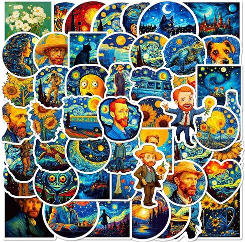 50PCS Holographic Gothic Stained Glass Stickers – Vintage Aesthetic Religious Fantasy and Nature Vinyl Waterproof Decals for Scrapbooking, Journals, Laptops, Water Bottles in Saudi Arabia