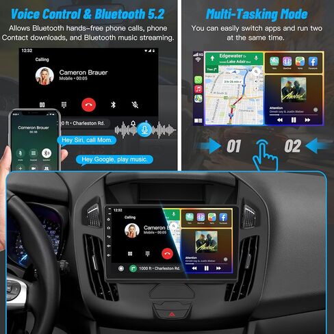 راديو سيارة Android 15 لسيارة Ford Transit Connect 2014-2018، شاشة ستيريو تعمل باللمس IPS مقاس 9 بوصات مع Carplay لاسلكي/سلكي وAndroid Auto، يدعم 5G WiFi/Bluetooth5.2/1080P كاميرا احتياطية/GPS/SWC/4+64 in Kuwait