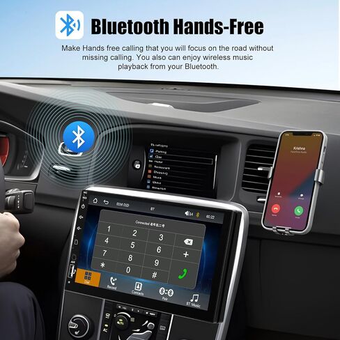 ستيريو سيارة DIN مقاس 7 بوصات مع Apple CarPlay اللاسلكي، Android Auto، شاشة لمس عالية الدقة راديو السيارة بلوتوث 5.2 مستقبلات صوت السيارة تدعم وصلة المرآة، راديو FM، وحدة رأس SWC/USB/TF/AUX in Kuwait